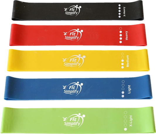 Family Loop Resistance Band Set, 5 Levels with Guide & Carry Bag