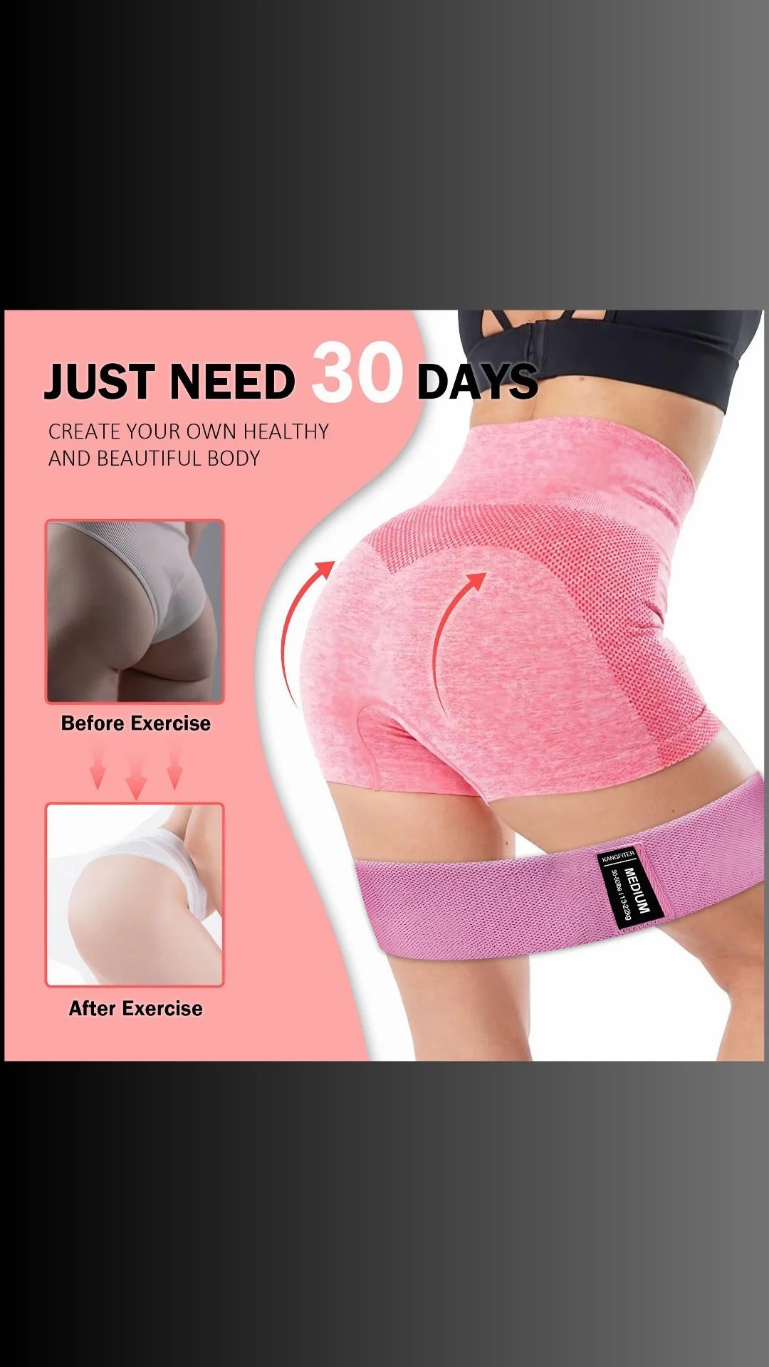 Fabric Resistance Bands for Legs and Butt Home Workout - Non Slip Booty Bands Set
