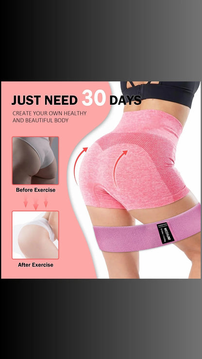 Fabric Resistance Bands for Legs and Butt Home Workout - Non Slip Booty Bands Set