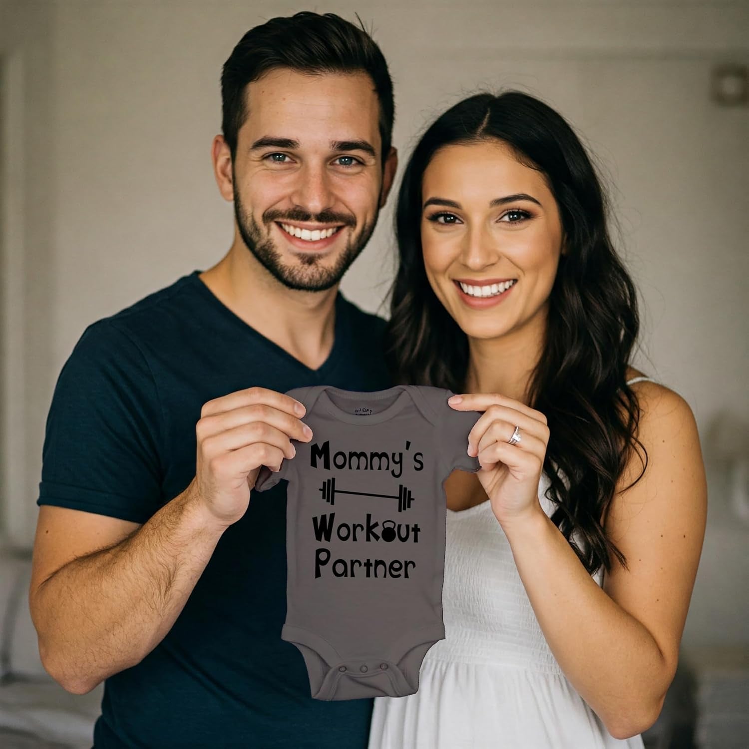 “Mommy’s or Daddys Workout Partner” Funny Baby Bodysuit | Family Fitness Outfit for Boys & Girls | Cute Active Baby Onesie