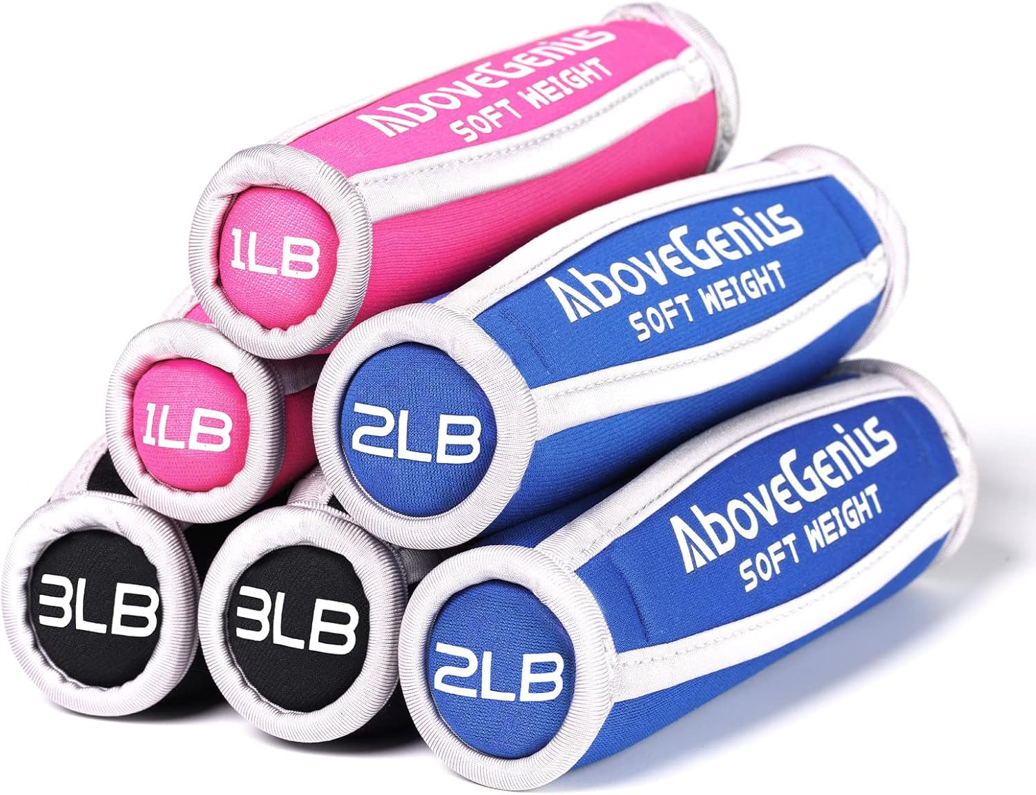 Soft Hand Weights Set (1 lb, 2 lb, 3 lb Pairs) for Kids, Teens, Adults