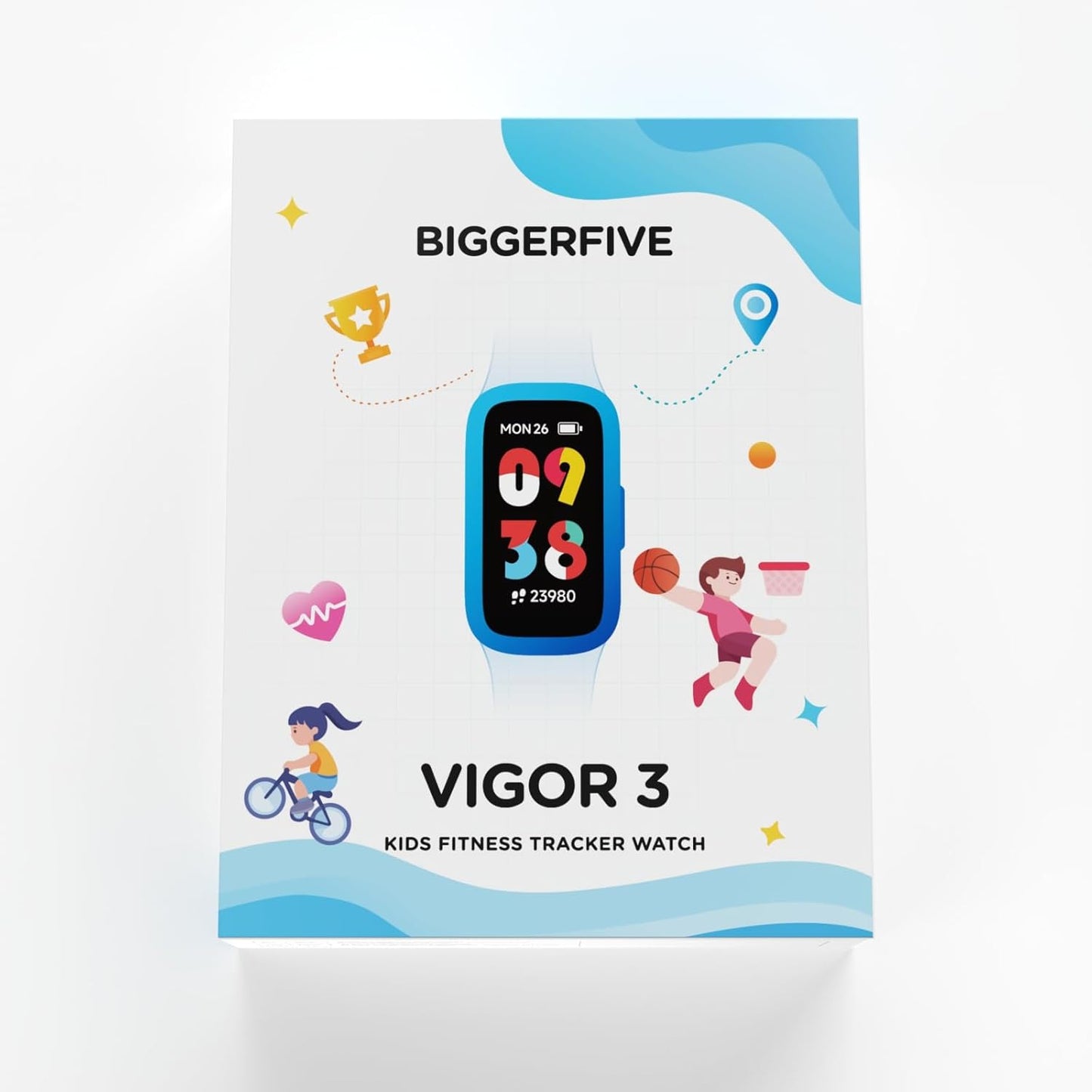 Kid's Fitness Tracker, Vigor Fit Smart Fitness Tracker | 1.1" AMOLED Screen, 25 Sport Modes, Heart Rate & Sleep Monitor, Blood Oxygen Sensor, Smart Notifications, IP68 Waterproof