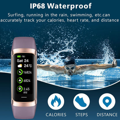 Fitness Tracker with 24/7 Heart Rate Blood Oxygen Sleep Monitor,Activity Tracker with 1.1" AMOLED Touch Color Screen, Multiple Sport Modes Step Counter,Ip68 Waterproof for Women Men