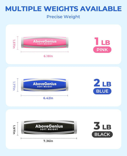 Soft Hand Weights Set (1 lb, 2 lb, 3 lb Pairs) for Kids, Teens, Adults