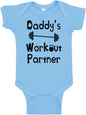 “Mommy’s or Daddys Workout Partner” Funny Baby Bodysuit | Family Fitness Outfit for Boys & Girls | Cute Active Baby Onesie