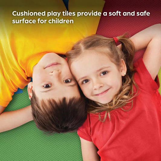 Multi-Purpose 24 In. X 24 In. Interlocking Multi-Color Foam Flooring Recyclamat (4-Pieces)