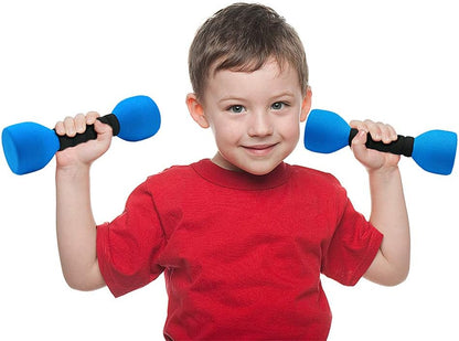 Foam-Covered Kids Dumbbells – Safe Pretend Weights for Ages 3–6 | 2lb Foam Toy Dumbbells for Toddlers
