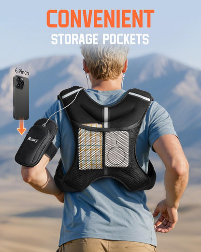 Weighted Vest for Walking, Running, and Training | 6–20 lb Adjustable Workout Vest with Reflective Strips & Pocket