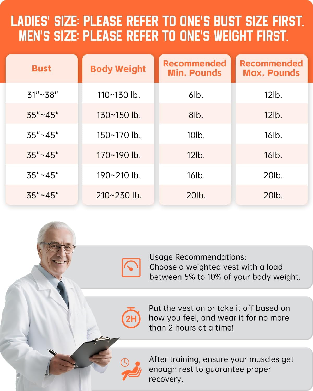 Weighted Vest for Walking, Running, and Training | 6–20 lb Adjustable Workout Vest with Reflective Strips & Pocket