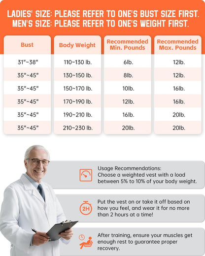 Weighted Vest for Walking, Running, and Training | 6–20 lb Adjustable Workout Vest with Reflective Strips & Pocket