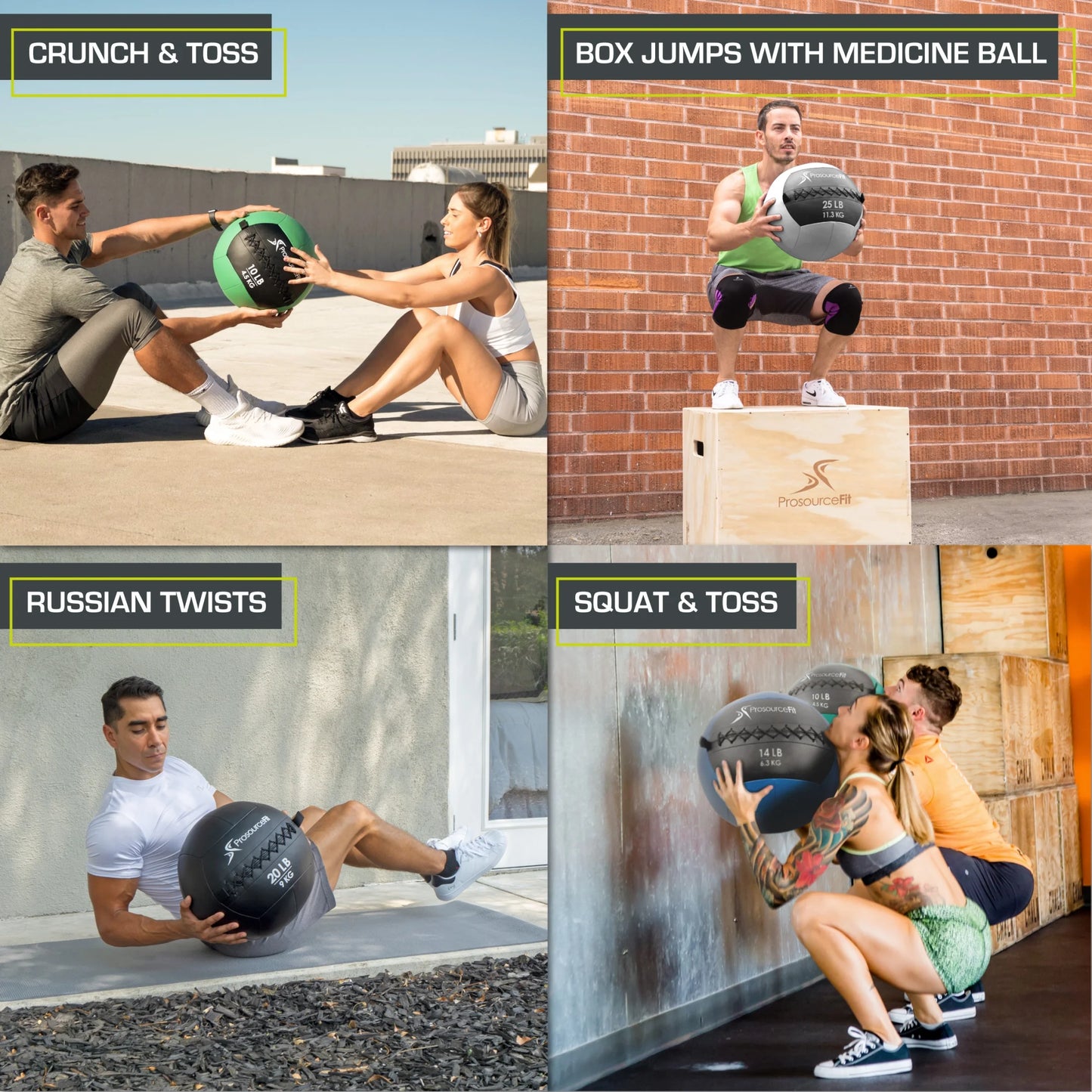 Soft Medicine Balls with Color-Coded Weights, 20 Lb