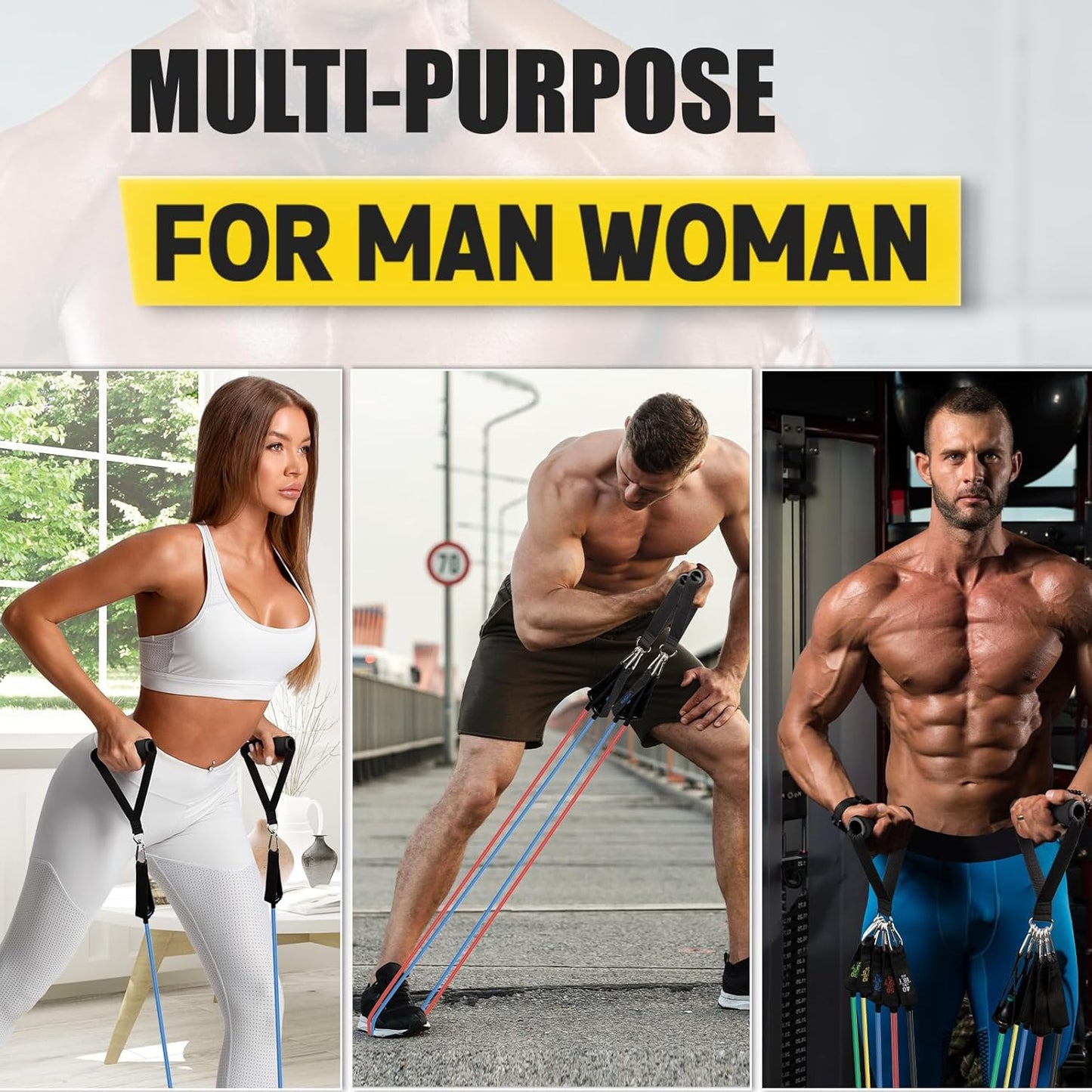 Resistance Bands, Resistance Band Set, Workout Bands, Exercise Bands for Men And