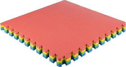Interlocking Foam Floor Tiles, 4-Pack Multicolor EVA Play & Exercise Mats