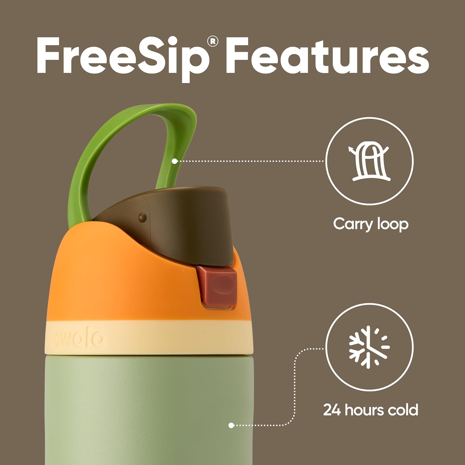Owala FreeSip 24 oz Insulated Stainless Steel Water Bottle | Two-Way Spout with Built-In Straw & Carry Handle | Leak-Proof, BPA-Free, Triple-Layer Insulation