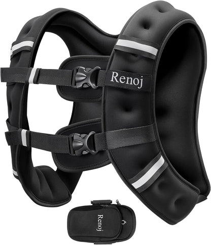 Weighted Vest for Walking, Running, and Training | 6–20 lb Adjustable Workout Vest with Reflective Strips & Pocket