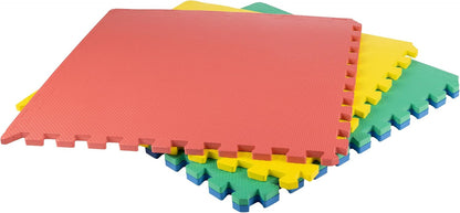 Interlocking Foam Floor Tiles, 4-Pack Multicolor EVA Play & Exercise Mats
