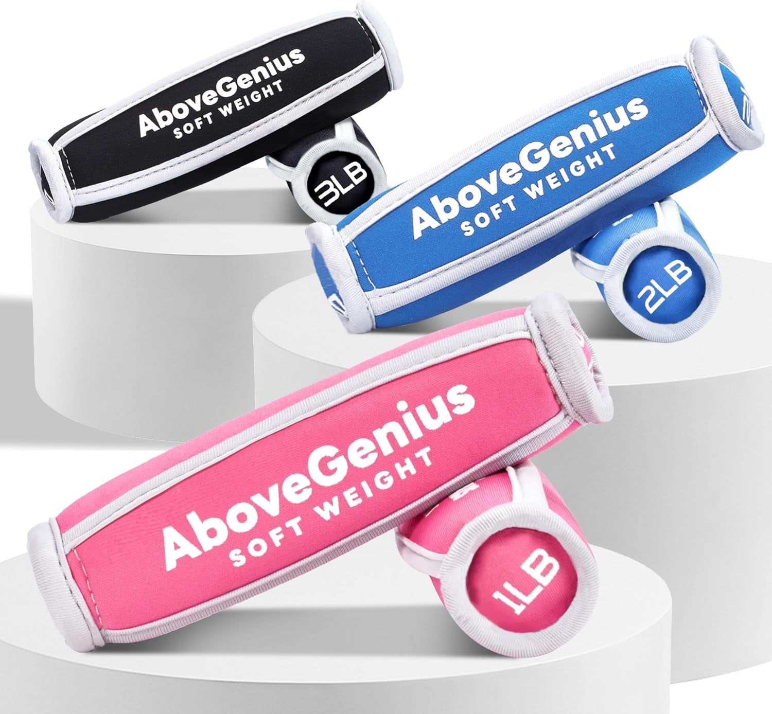 Soft Hand Weights Set (1 lb, 2 lb, 3 lb Pairs) for Kids, Teens, Adults