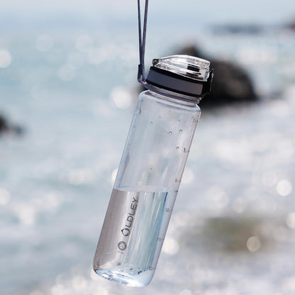 32 oz Motivational Water Bottle with Time Marker & Chug Lid | Leak-Proof, BPA-Free Tritan Plastic | One-Hand Flip Top & Carry Strap