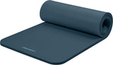 Extra-Thick Comfort Mat (1” Non-Slip, with Carry Strap) for Home Gym, Yoga, Pilates, Stretching, Floor & Fitness Workouts
