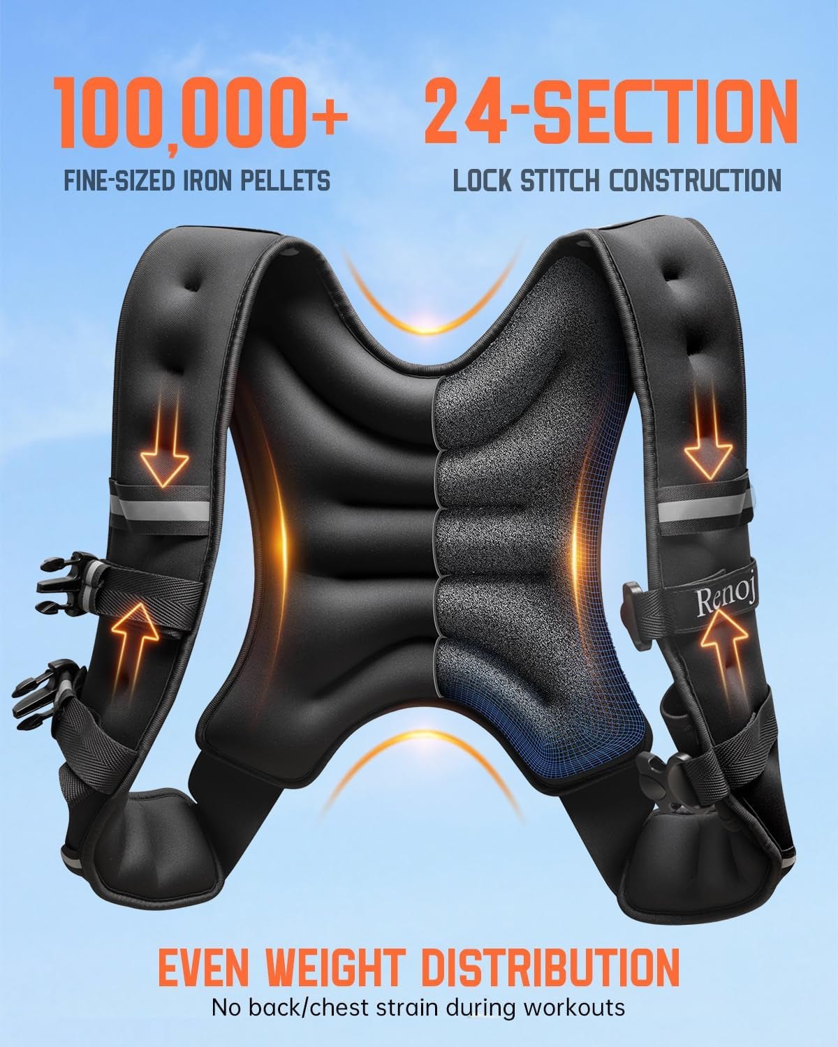 Weighted Vest for Walking, Running, and Training | 6–20 lb Adjustable Workout Vest with Reflective Strips & Pocket