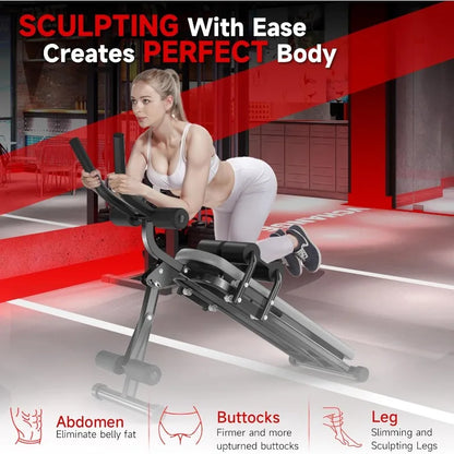 Bigzzia Ab Machine, Ab Workout Equipment Machine for Stomach Workout Foldable Abdominal Trainer