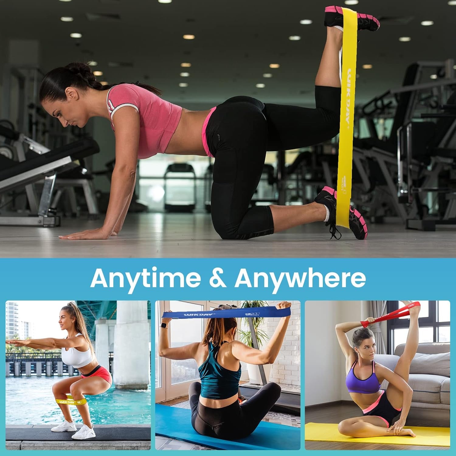 Kids + Family Resistance Band Set (5-Pack, 12” x 2”)