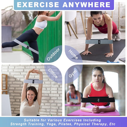 Fabric Resistance Band Set (3 Levels: Light, Medium, Heavy)