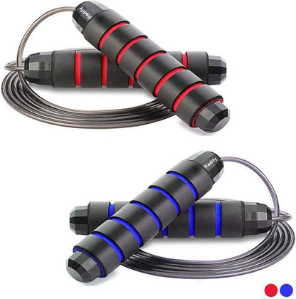 Adjustable Speed Jump Rope, Set of 2 for Parent and Child (Ball Bearings, Memory-Foam Handles)
