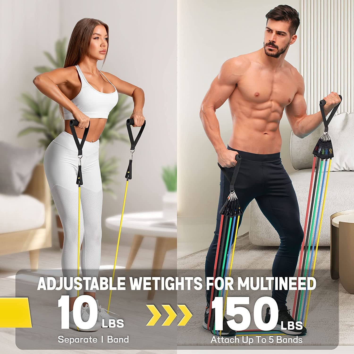 Resistance Bands, Resistance Band Set, Workout Bands, Exercise Bands for Men And