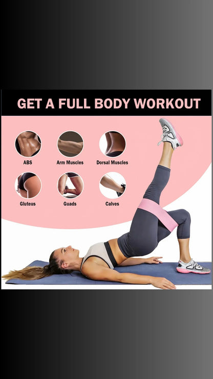 Fabric Resistance Bands for Legs and Butt Home Workout - Non Slip Booty Bands Set