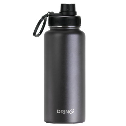 Family Hydration Bottle, 32oz Insulated Stainless Steel (Black)