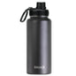 Family Hydration Bottle, 32oz Insulated Stainless Steel (Black)