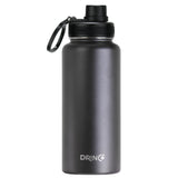 Family Hydration Bottle, 32oz Insulated Stainless Steel (Black)