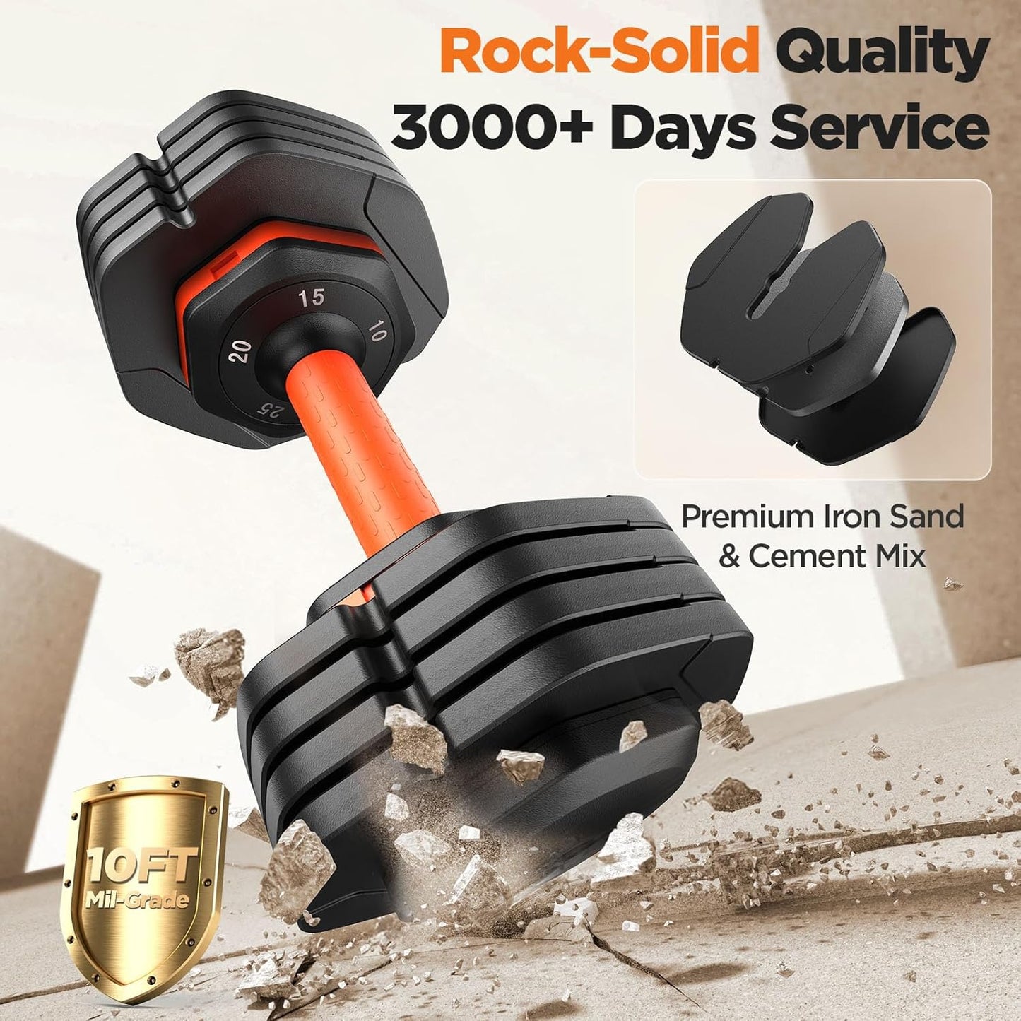 Adjustable Dumbbell Set of 2 | 5-in-1 Quick Switch Dumbbells (5–25 lbs Each) | Compact Home Gym Weights with Non-Slip Silicone Grip & Safety Locking System