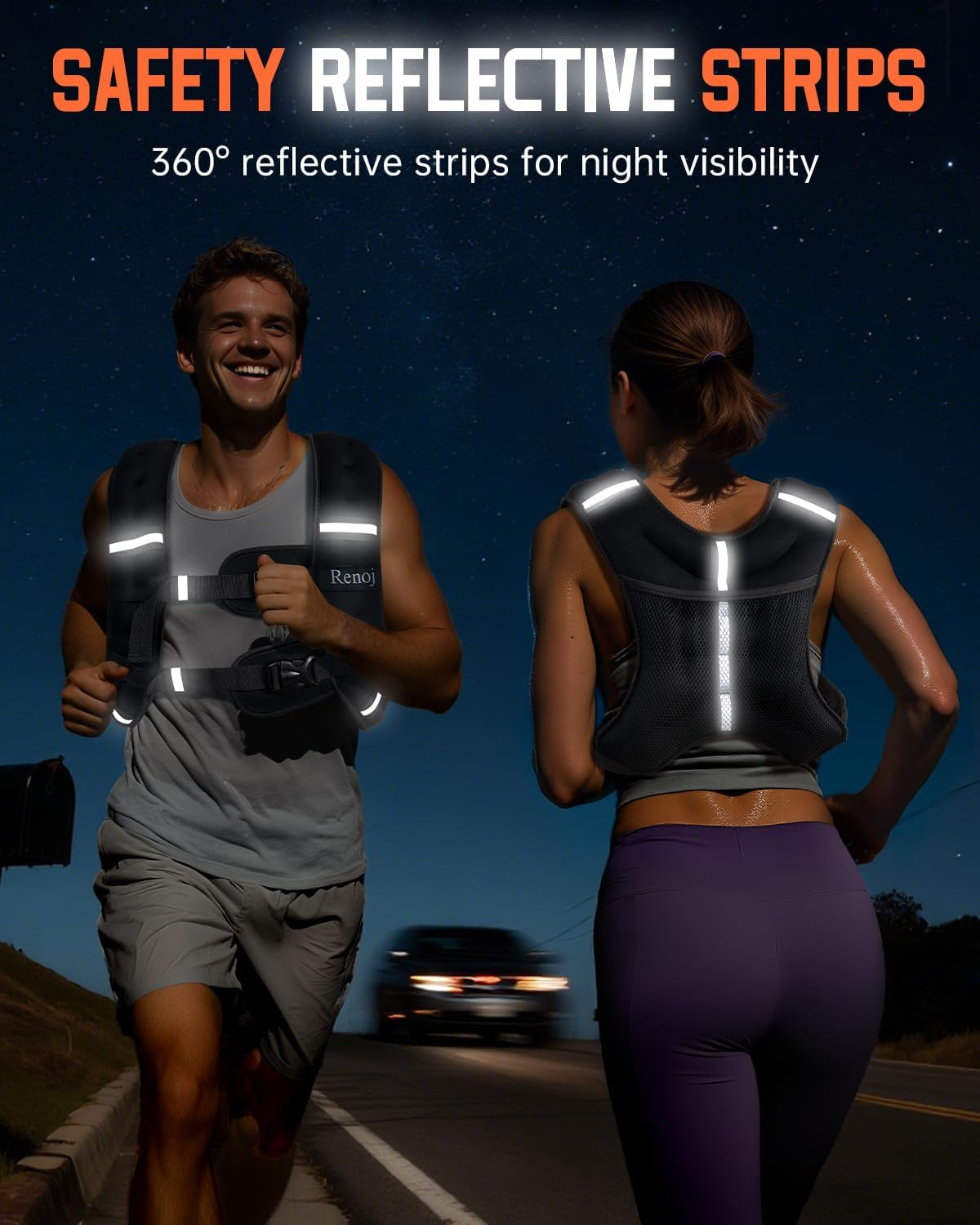 Weighted Vest for Walking, Running, and Training | 6–20 lb Adjustable Workout Vest with Reflective Strips & Pocket