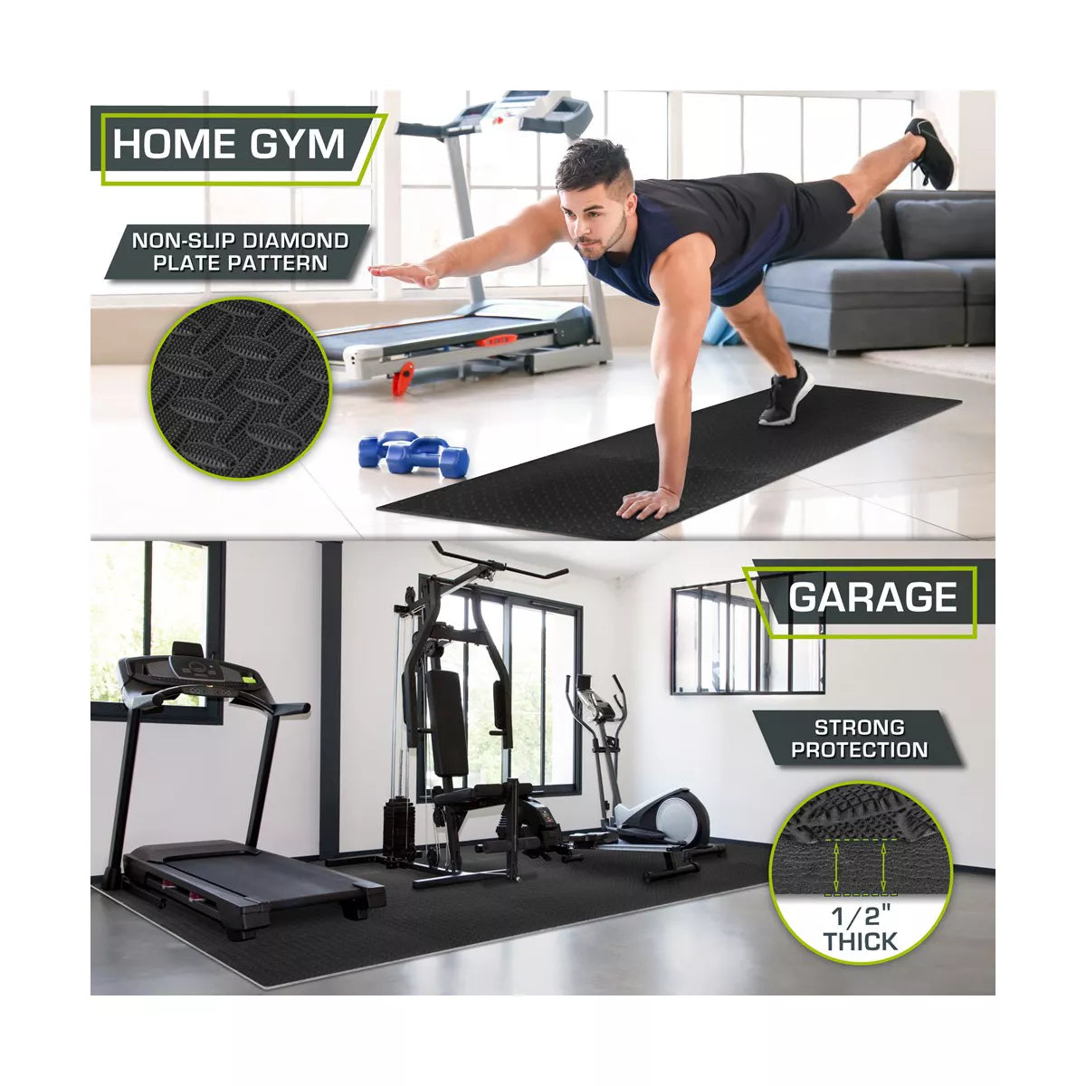 Prosourcefit Exercise Puzzle Mat, 24” X 24” X ½” Tiles